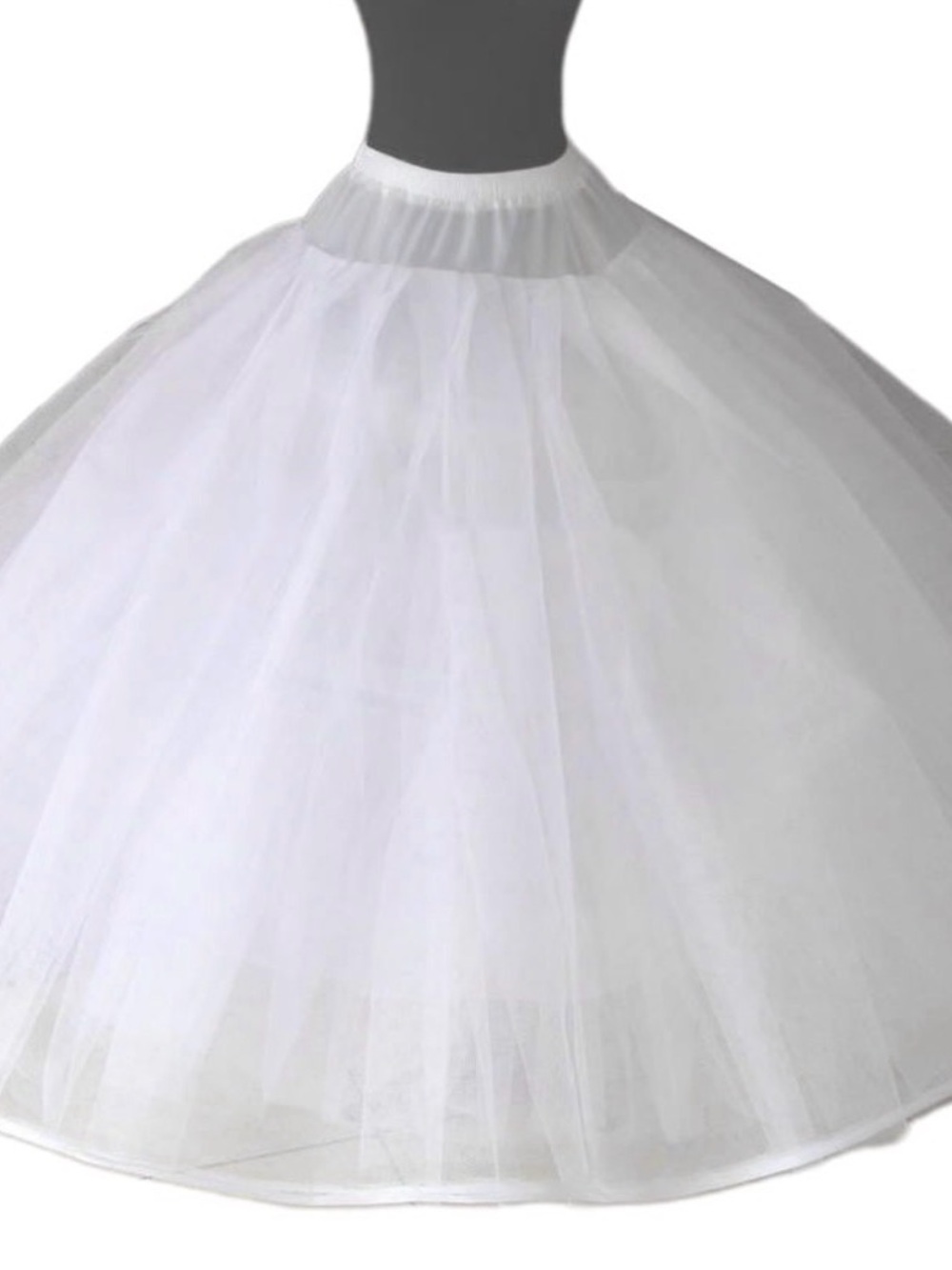 Source Unknown White A-Line Tulle Petticoat Skirt